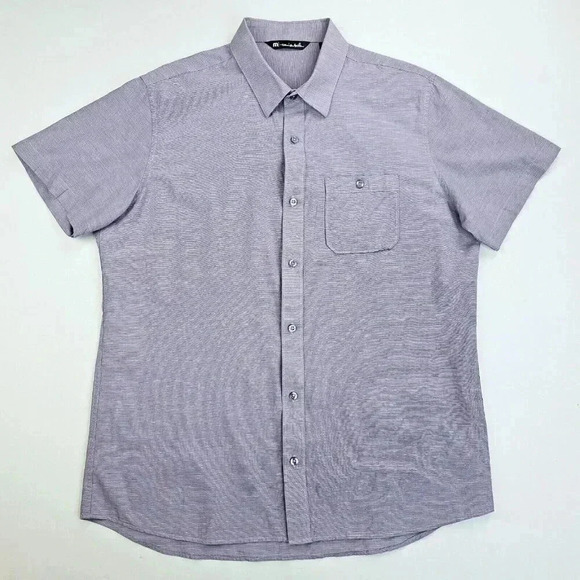 Travis Mathew Size Large Men's Lavender Embroidered Logo Short Sleeve Shirt - Picture 1 of 11